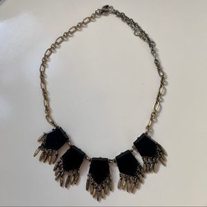 Black jewel statement necklace